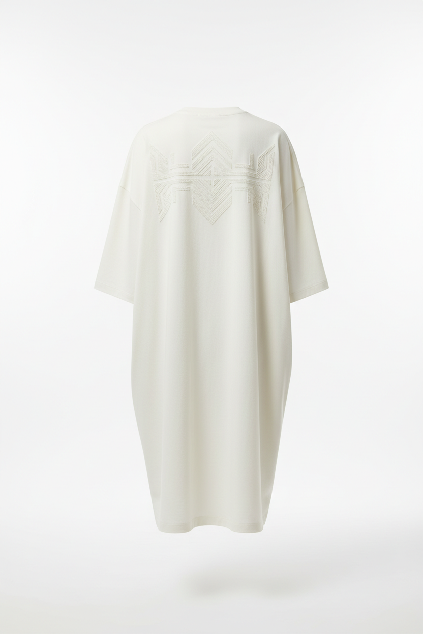 Oversized T-Shirt in Ivory White - Back View