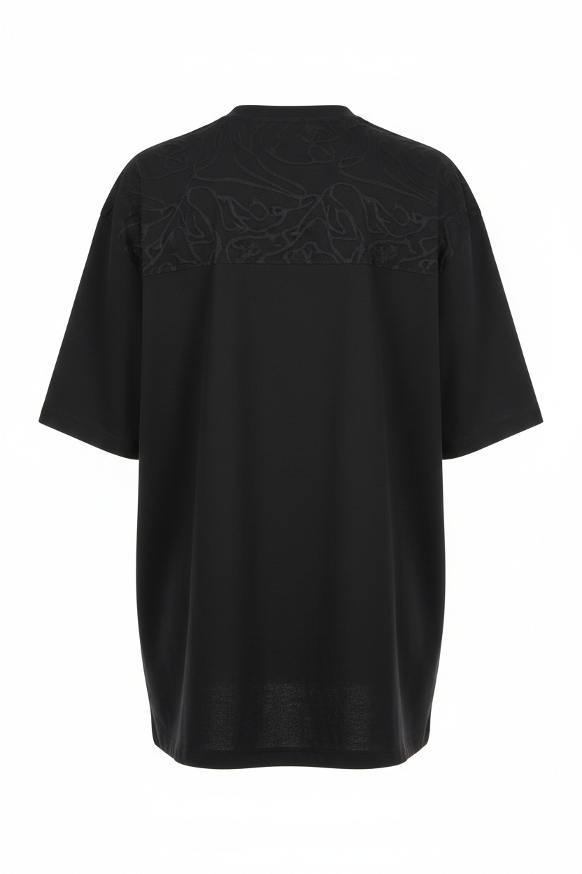 Oversized T-Shirt in Charcoal Black - Back View