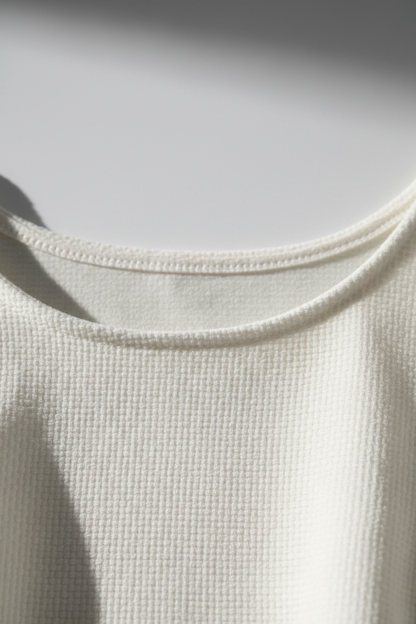 Crop Top in Soft White - Fabric Detail