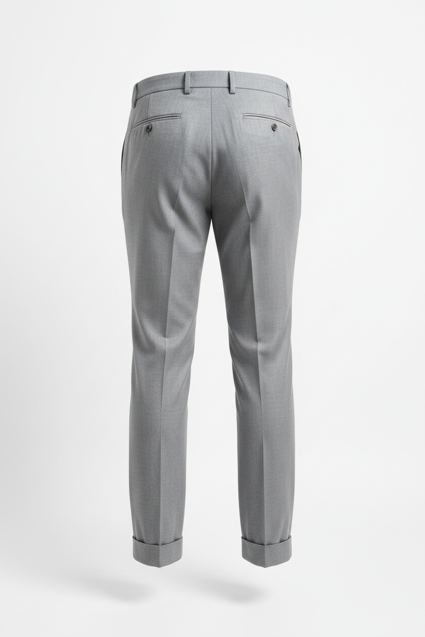 Formal Trousers in Light Gray - Back View