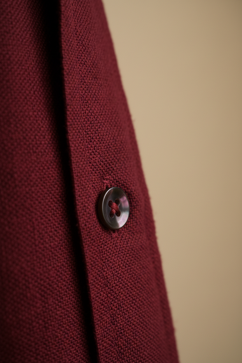 Casual Shirt in Deep Wine Red - Fabric Detail