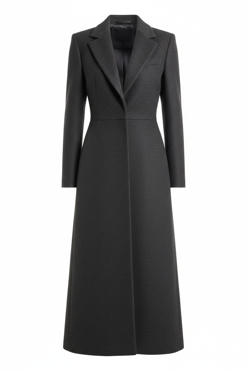 Long Coat in Dark Gray - Front View