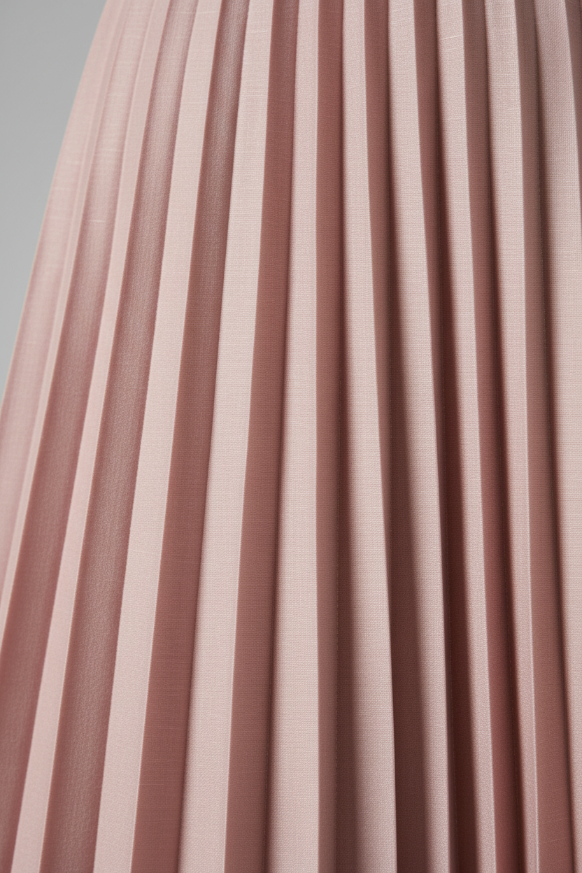 Pleated Skirt in Blush Pink - Pleat Detail
