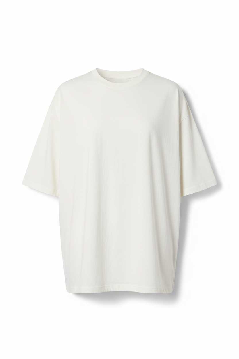 Oversized T-Shirt in Ivory White - Front View