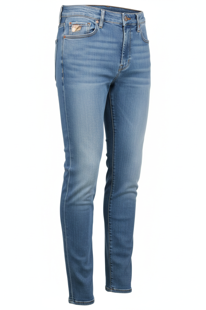 Slim-Fit Jeans in Light Blue Wash - 45 Degree Angle