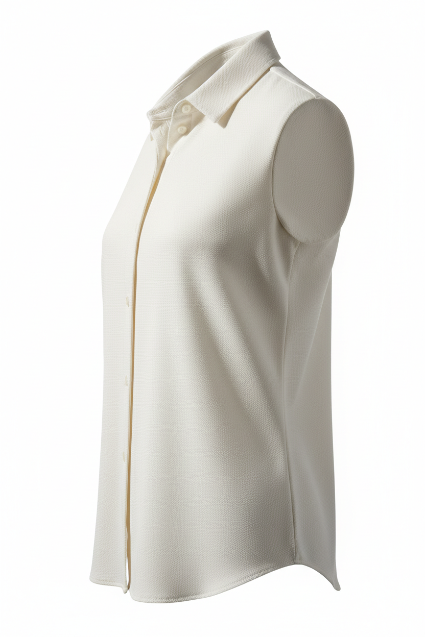 Casual Shirt in Ivory White - 45 Degree Angle