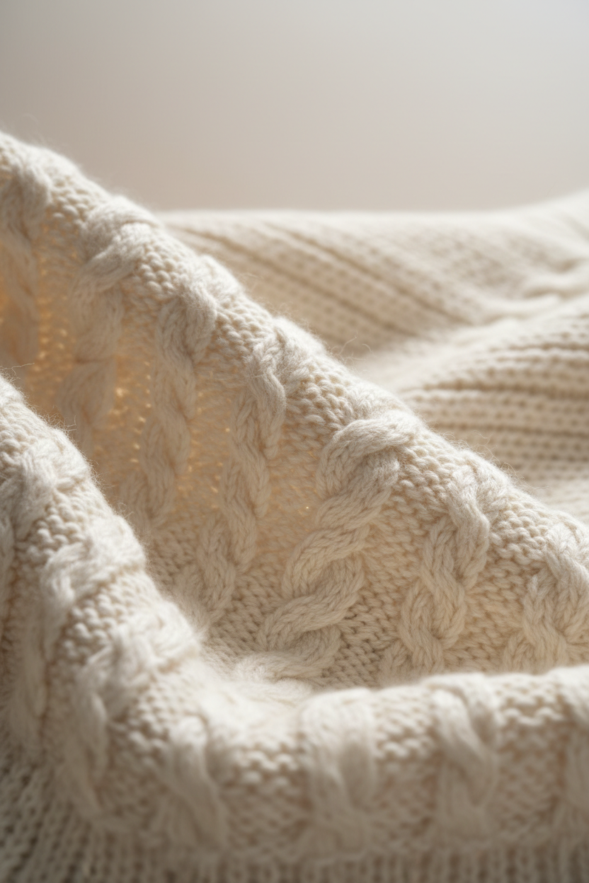 Knit Sweater in Cream - Knit Detail