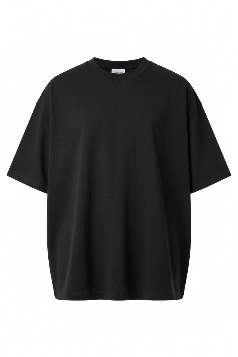 Oversized T-Shirt in Charcoal Black - Front View
