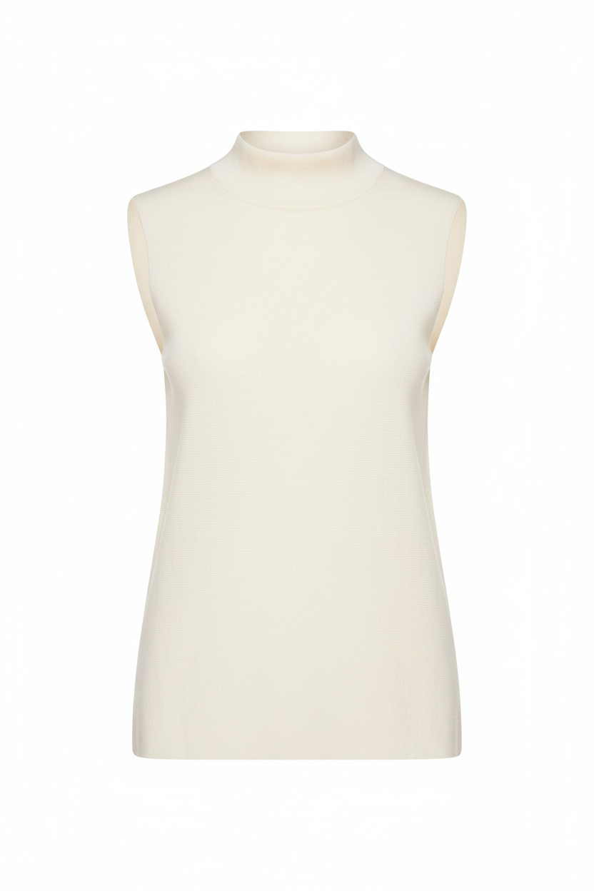 Sleeveless Top in Ivory - Front View