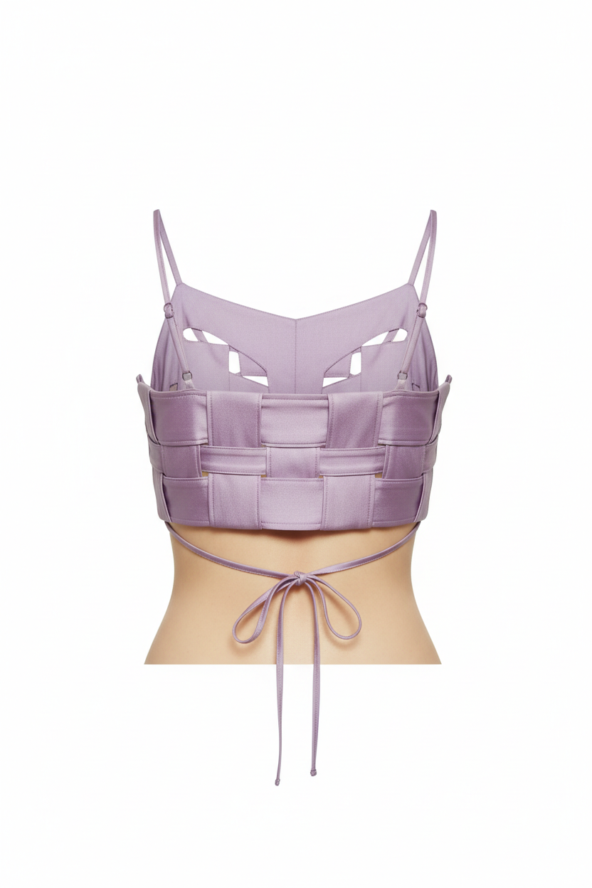 Crop Top in Lavender - Back View