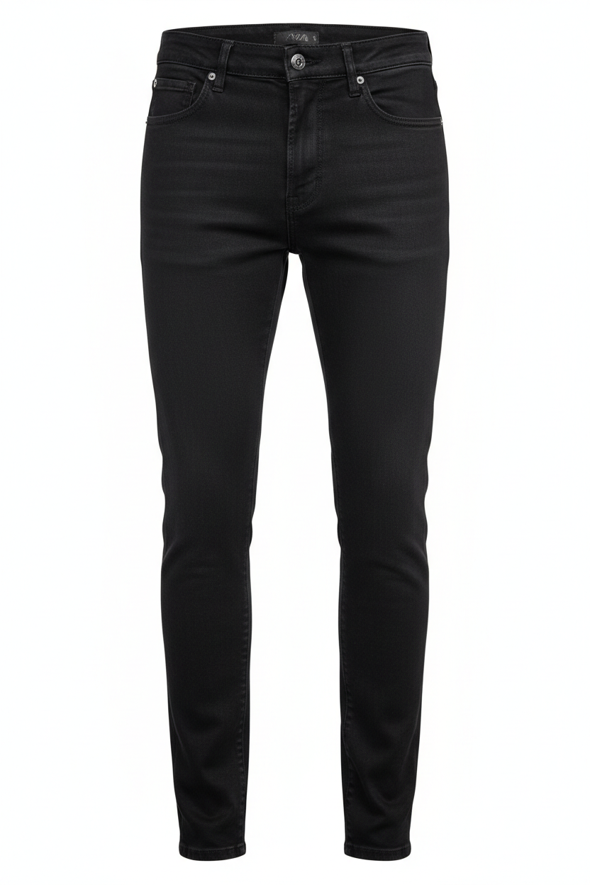 Slim-Fit Jeans in Black - Front View