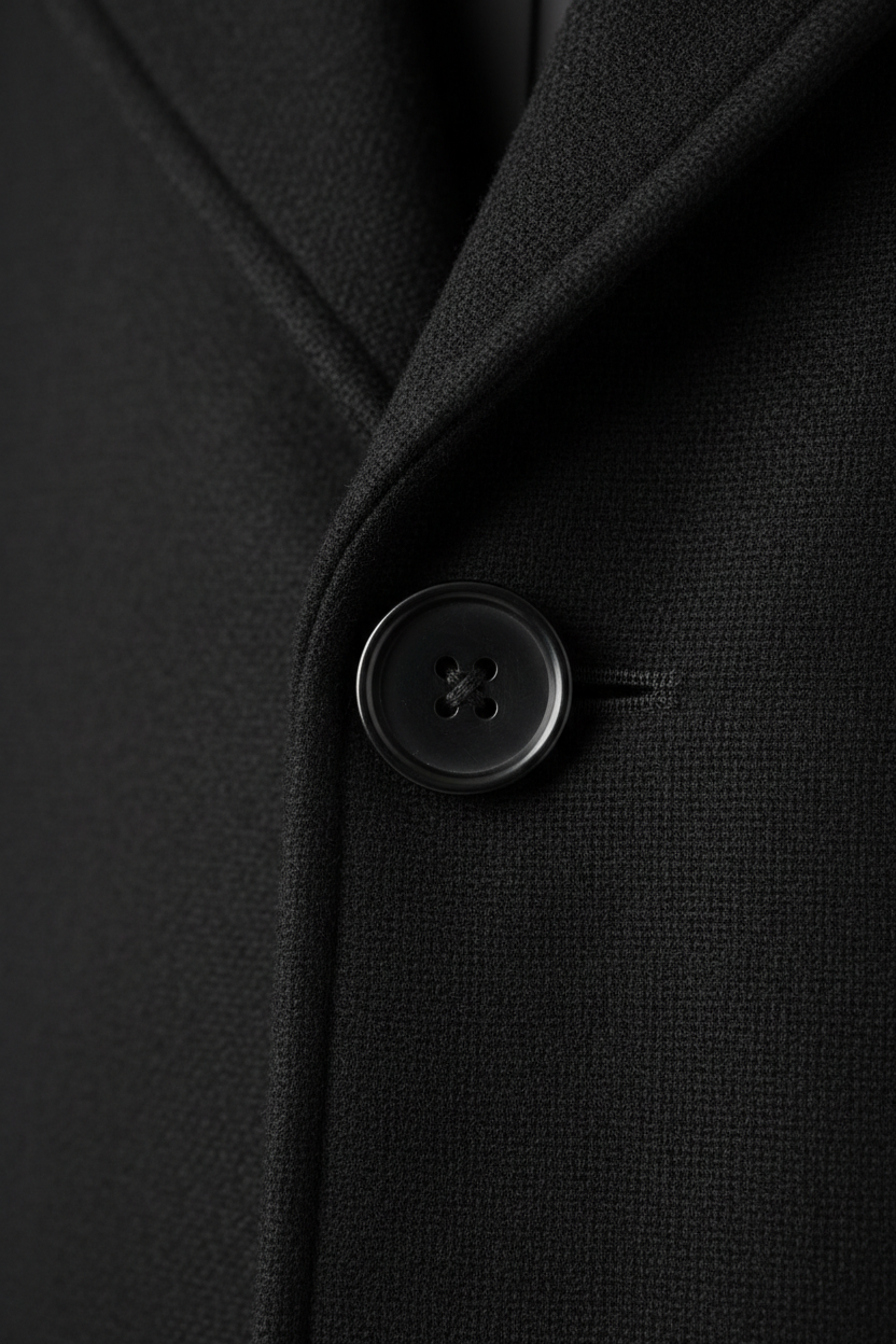 Long Coat in Black - Fabric Detail