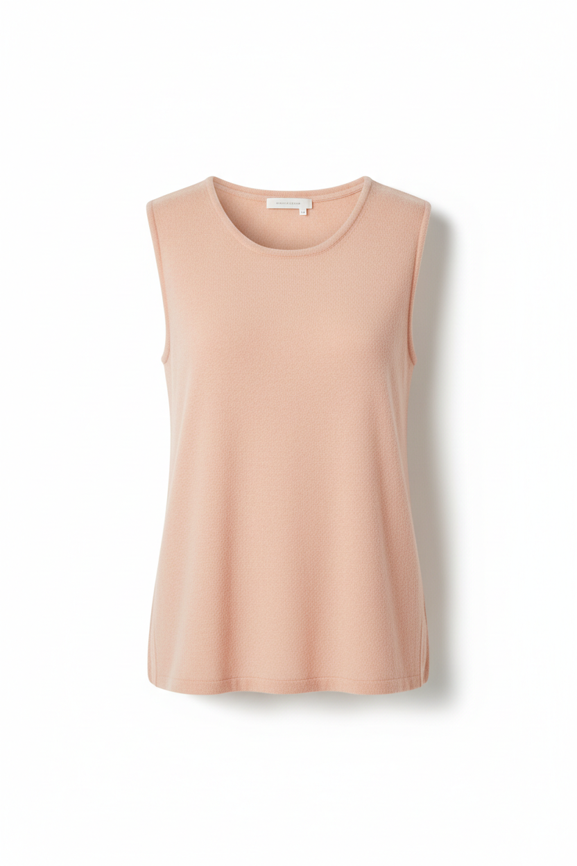 Sleeveless Top in Soft Peach - Front View