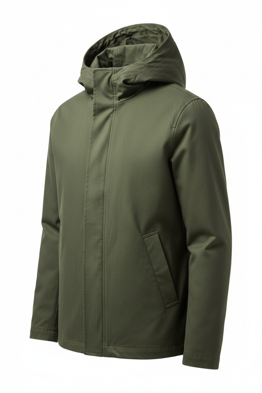 Hooded Jacket in Jet Black - Fabric Detail