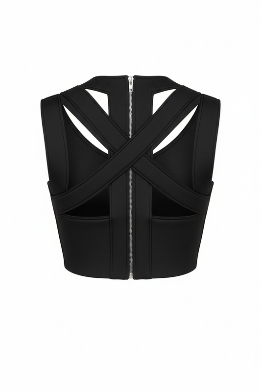 Crop Top in Soft White - 45 Degree Angle